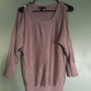 INC gold open shoulder blouse small